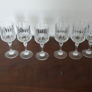 Cristal D'Arques Longchamps Elegant  Lead Crystal Wine Glass Set Of 8‎